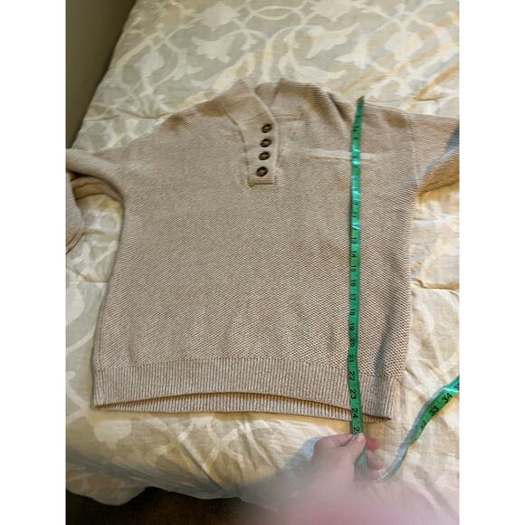 Lunya Cottonsilk™ Pocket Henley sweater oat‎ marl women’s medium - Picture 7 of 11